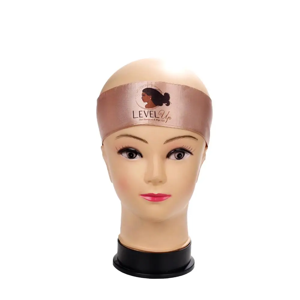 Атласная повязка на голову с логотипом под заказ/шелковая Защитная шапочка для