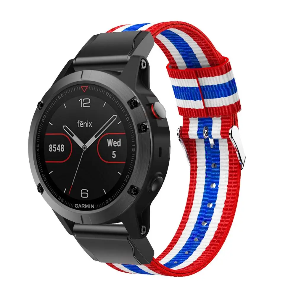 Фото Для Garmin Fenix 5 22 мм быстросъемный тканый новый модный спортивный стиль нейлоновый ремешок спортивный ремешок для Fenix5 новый национальный флаг ... №2