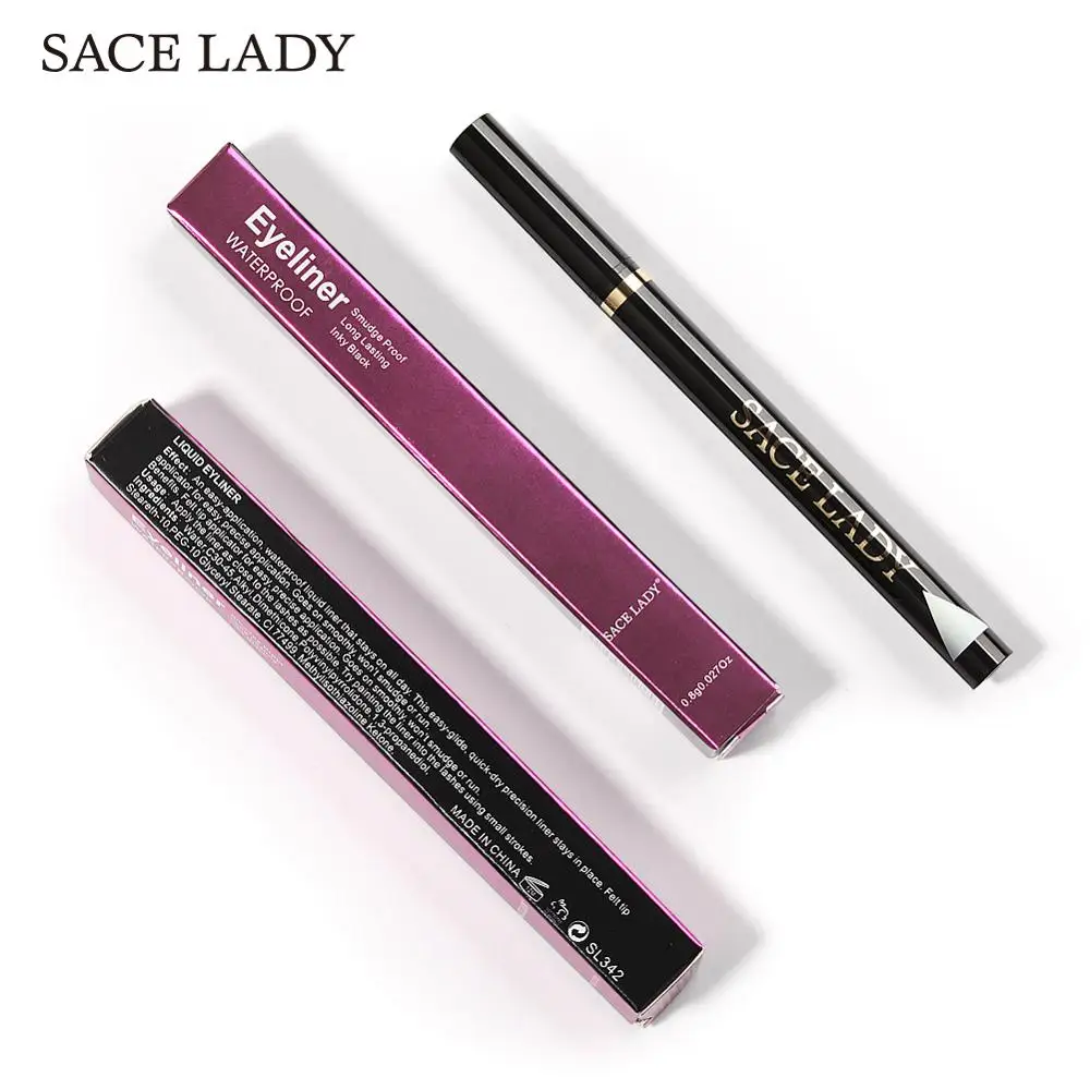 SACE LADY жидкая подводка для глаз, Водостойкая Подводка для макияжа, Черная Подводка для глаз, карандаш, стойкий макияж, защитная ручка, натуральный бренд, косметика