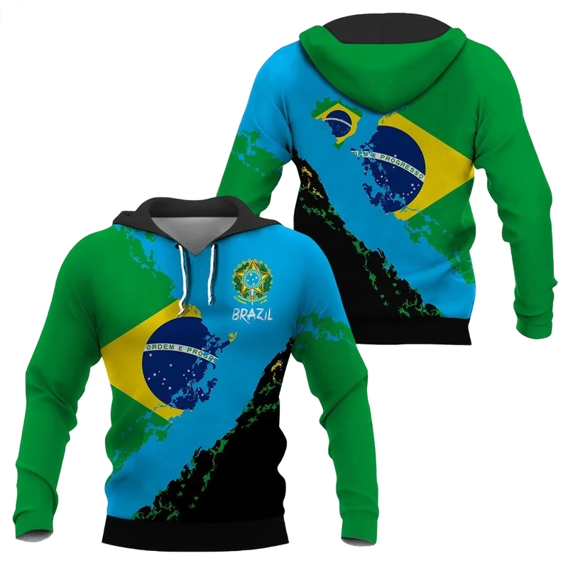 

Brazil Country Colorful Hoodie 3D All Over Printed Mens Hoodies Unisex Fashion Casual Pullover M298
