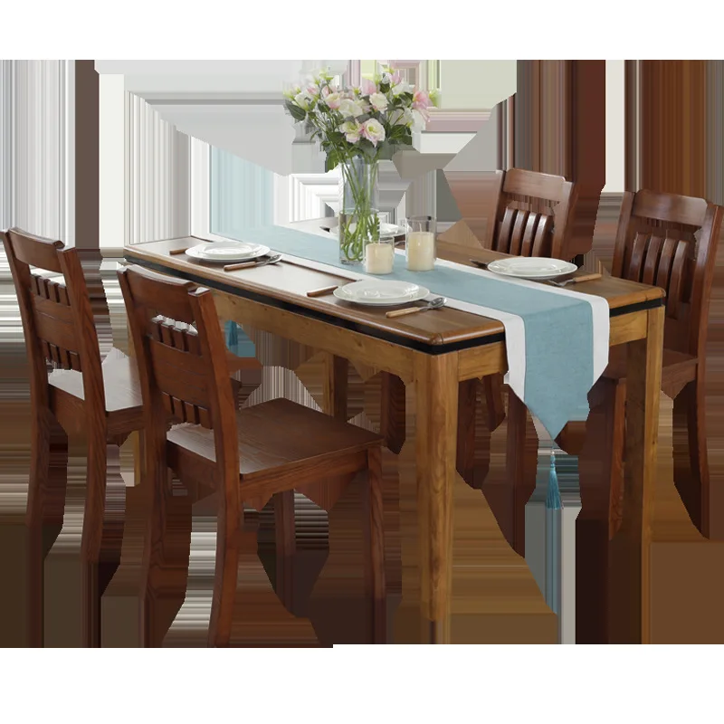 

New linen solid color table runner tea art tea flag hotel bed flag bed tail towel blue