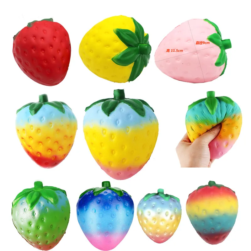 

Colorful Kawaii Figet Toys Squishy Squeeze Charm Jumbo Strawberry Scented Cartoon Stress Reliever Toys For Adult Children