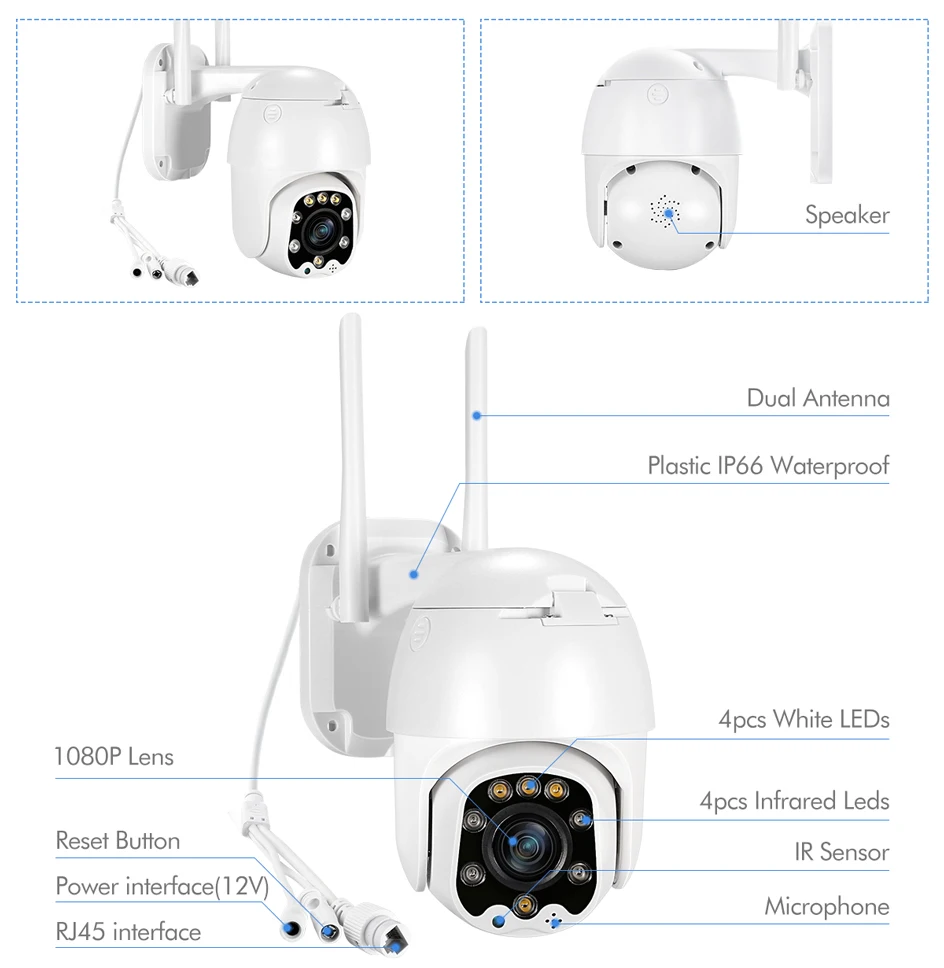IP камера MISECU 1080P 3 Мп Wi Fi PTZ 4 кратный оптический зум|Камеры видеонаблюдения| |