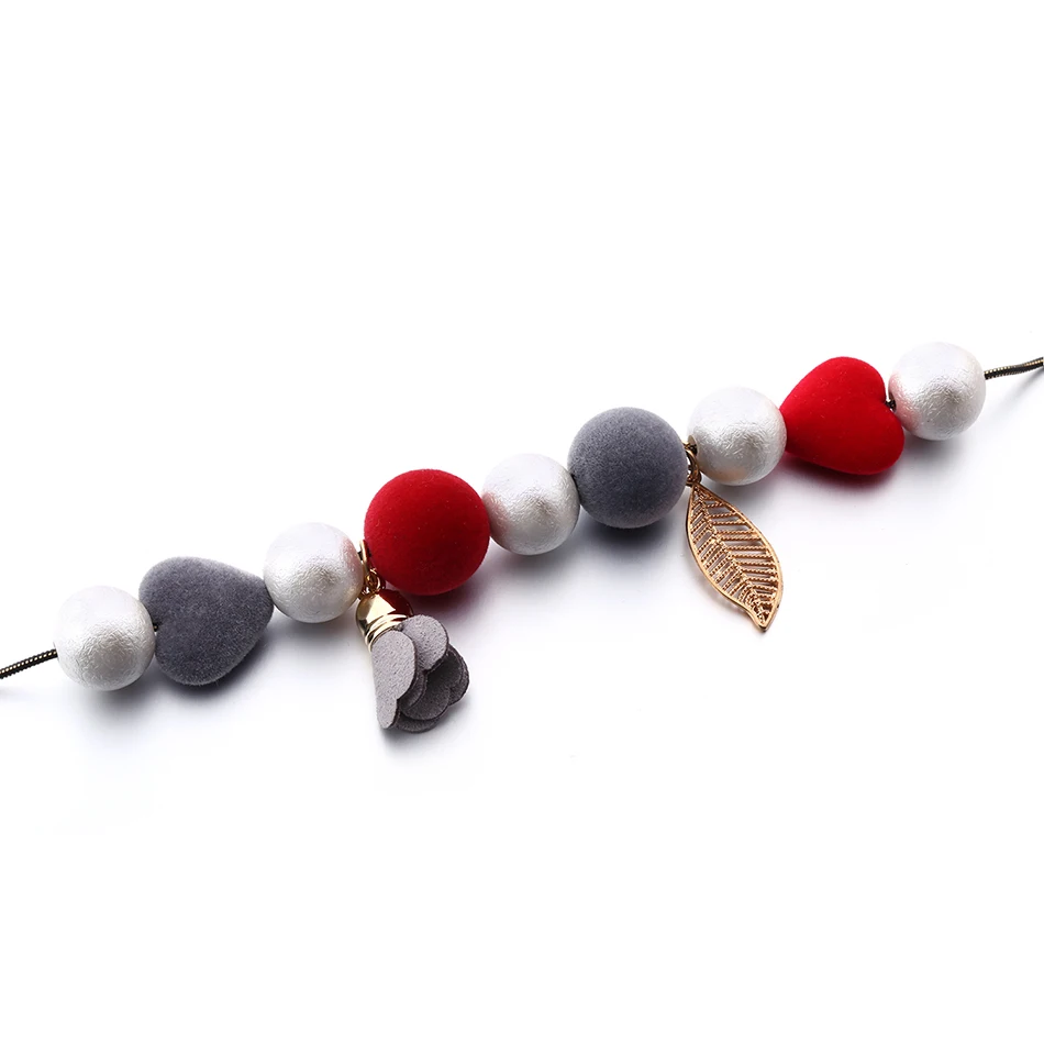 Женское Ожерелье в форме сердца с помпонами ожерелья и кулоны виде цветов