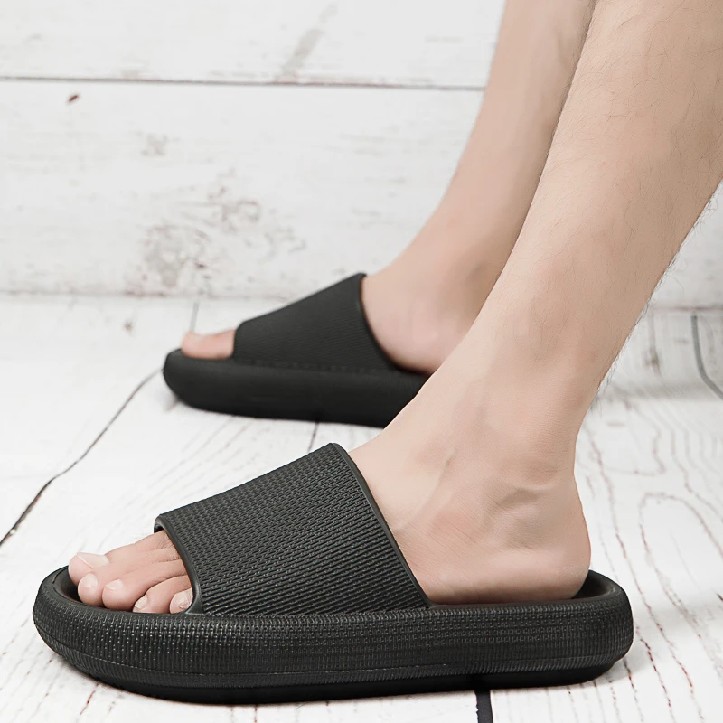 

Men's Summer Fashion Soft Thick Sole Home Slides Man Non-slip EVA Bathroom Slippers Male Platform Flat Shoes