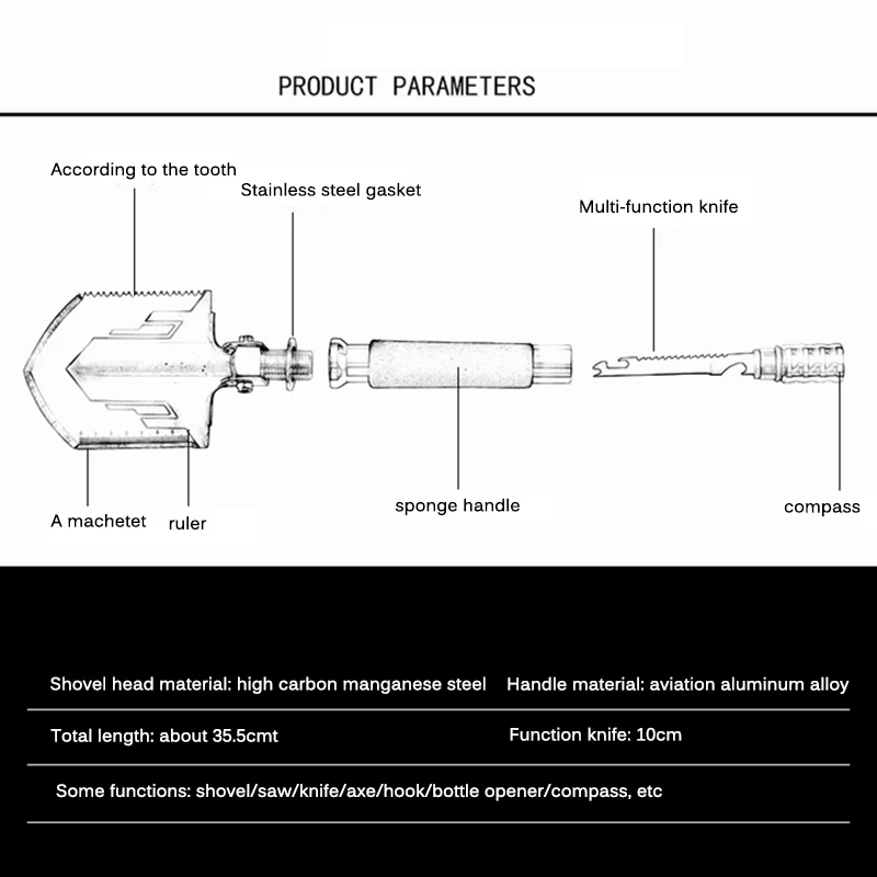 Мини лопаты для кемпинга многофункциональная Военная Складная лопата карманные
