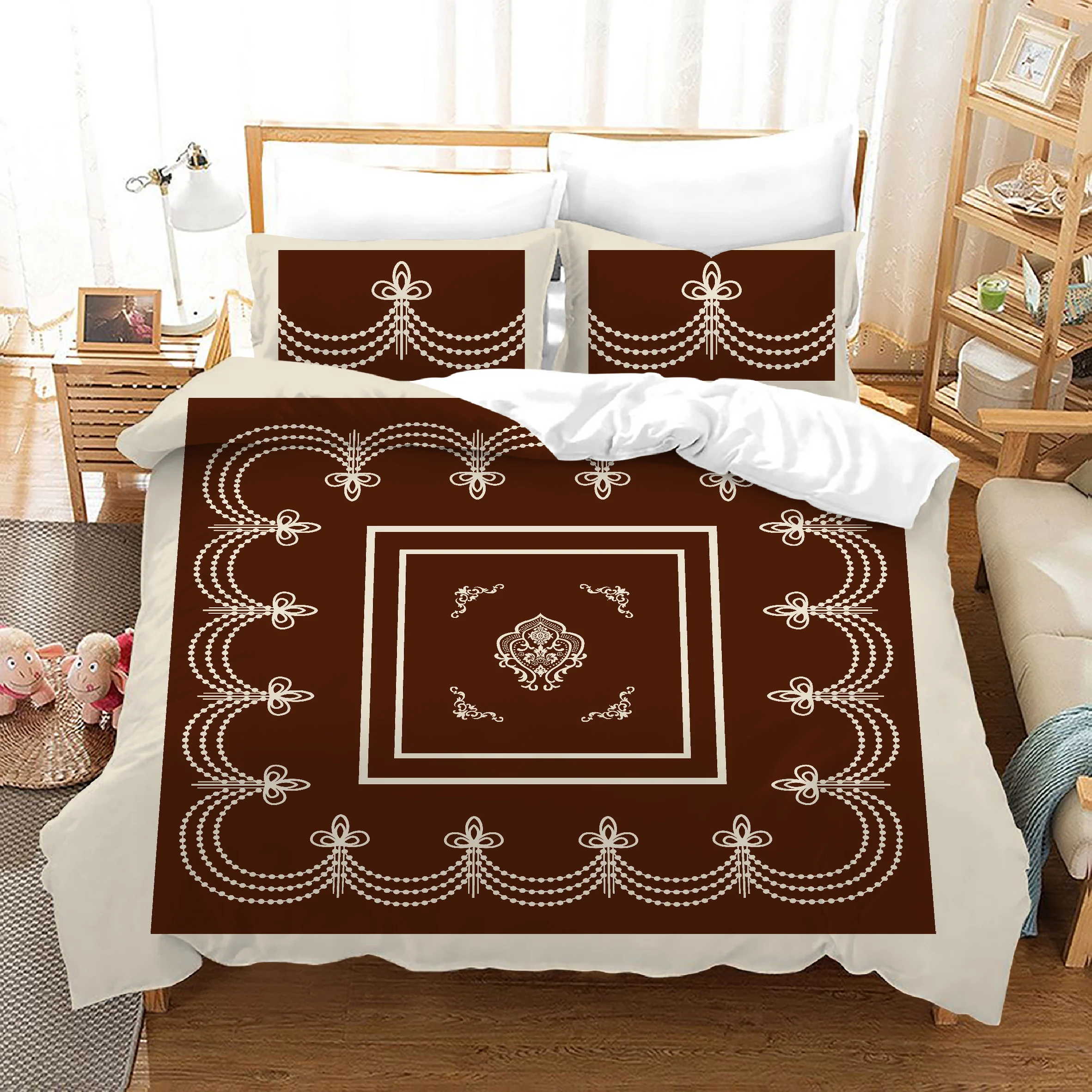 

European Style Bedding Set Simple Europe Bedspread Cover Low-key Retro Colors Comforter Cover 2/3pcs