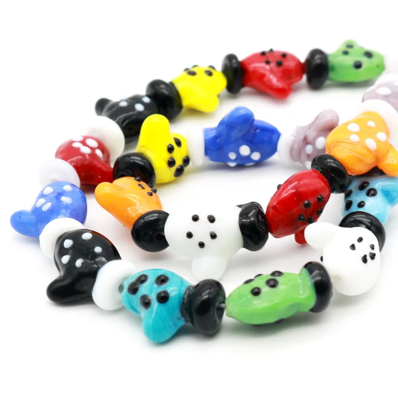 Новинка, модные разноцветные бусины в форме перчаток 18x15 мм, миниатюрные креативные бусины разных цветов 20 шт./лот в форме лэмпворк для изгот...