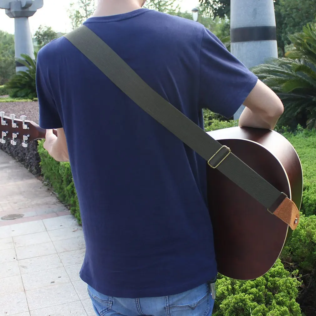 Чистый цвет акустический гитарный ремень армейский зеленый/желтый/черный