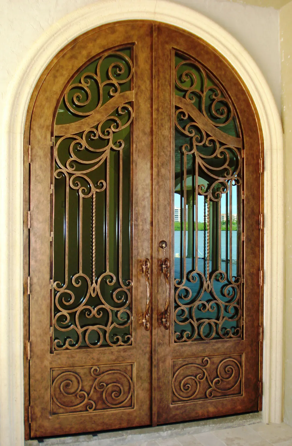 

Shanghai Hench Brand China Factory 100% custom made sale Australia wrought iron exterior doors