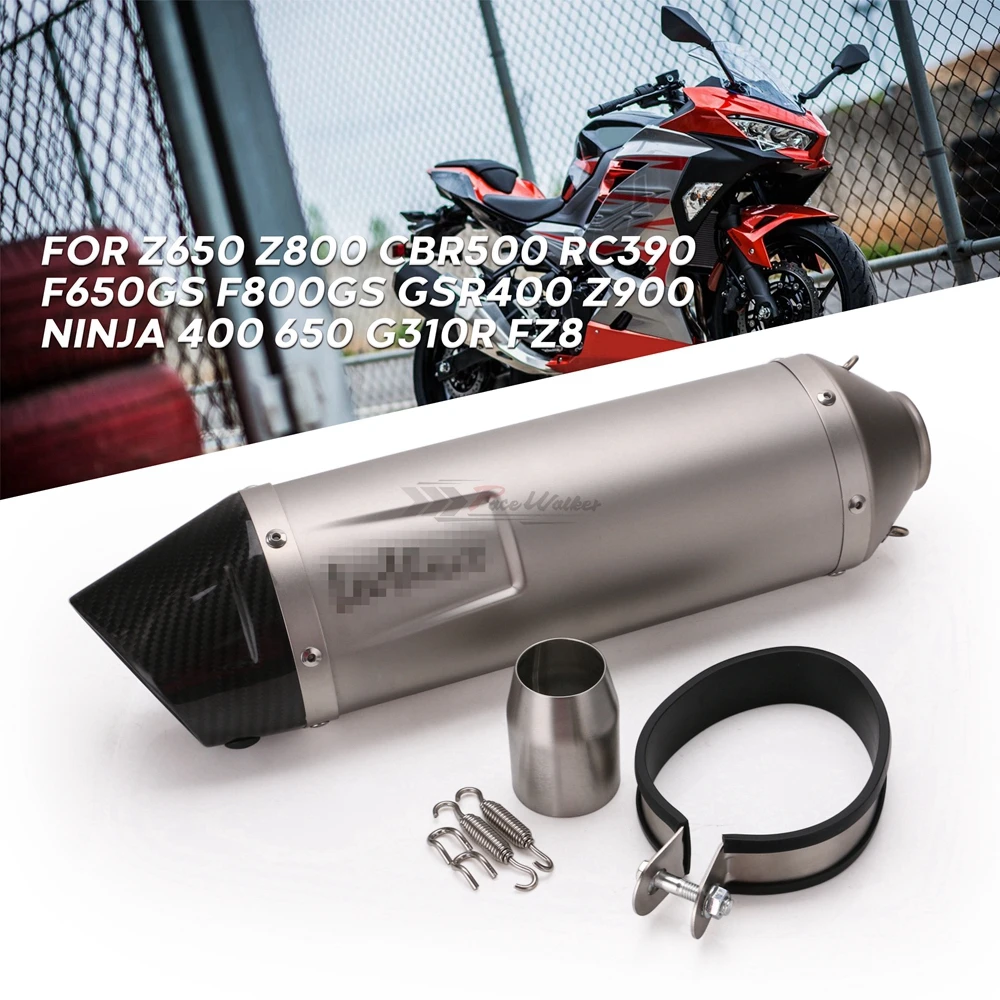 Universal 51mm True Carbon Fiber Motorcycle Exhaust Modified Muffler Pipe Scooter Pit Bike For Yamaha Kawasaki Ninja Suzuki | Автомобили и