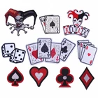 Искусственные патчи, игральные карточки, карточки, тканевые украшения, металлический значок на руку, аксессуары для джинсов, одежды и шляп