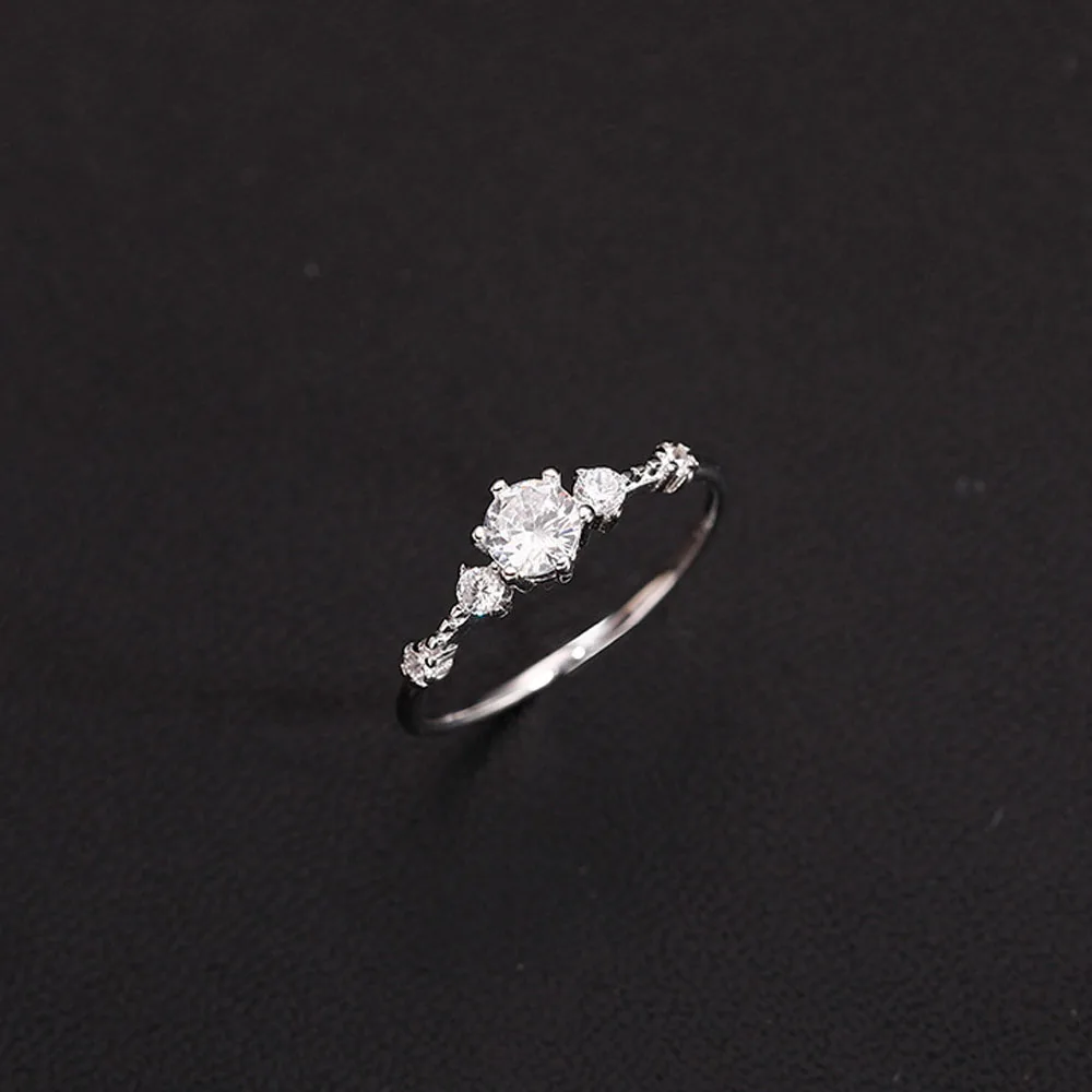 

Silver Color Shiny Zircon Open Finger Rings For Women Niche Design Adjustable Index Finger Ring Wedding Engagement Ring Jewellry
