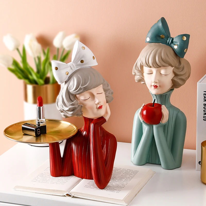 

Домашний декор, 3D статуя красивой девочки, миниатюрная фигурка, Современная Скандинавская скульптура, декор для стола, гостиная, декоративн...