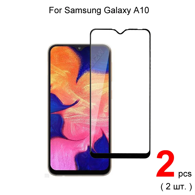 2 шт. стекло для Samsung Galaxy A10 полное покрытие защита экрана защитное закаленное