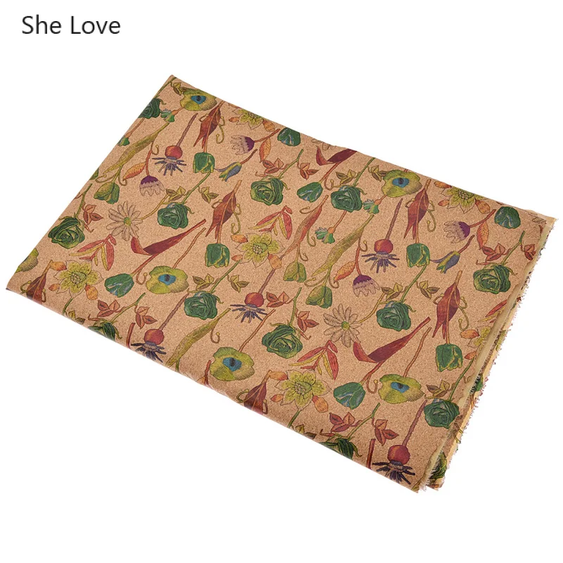 She Love 1Yard A4 Natural Soft Cork Leather Synthetic Fabric For Bows Craft Bag Shoes Clothing DIY Sewing Accessories | Дом и сад