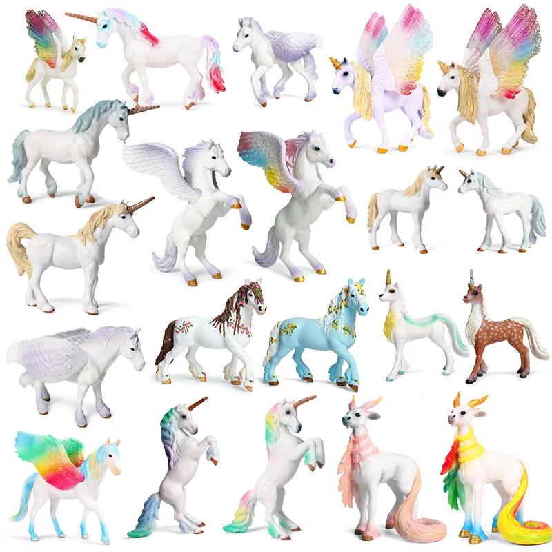 Новая игрушка кукла в виде единорога имитация мини модели животных фигурка