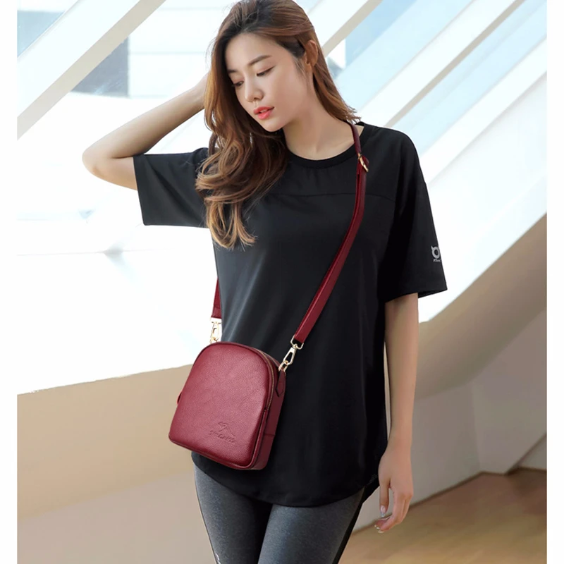 Женские кожаные сумки мессенджеры винтажные Мини через плечо одноцветные клатчи