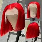Парики Red Bob, парики из человеческих волос с кружевной частью, хайлайтер, парики на сетке спереди для женщин, парик на сетке средней части 13x1, парик из человеческих волос, отбеленные узлы
