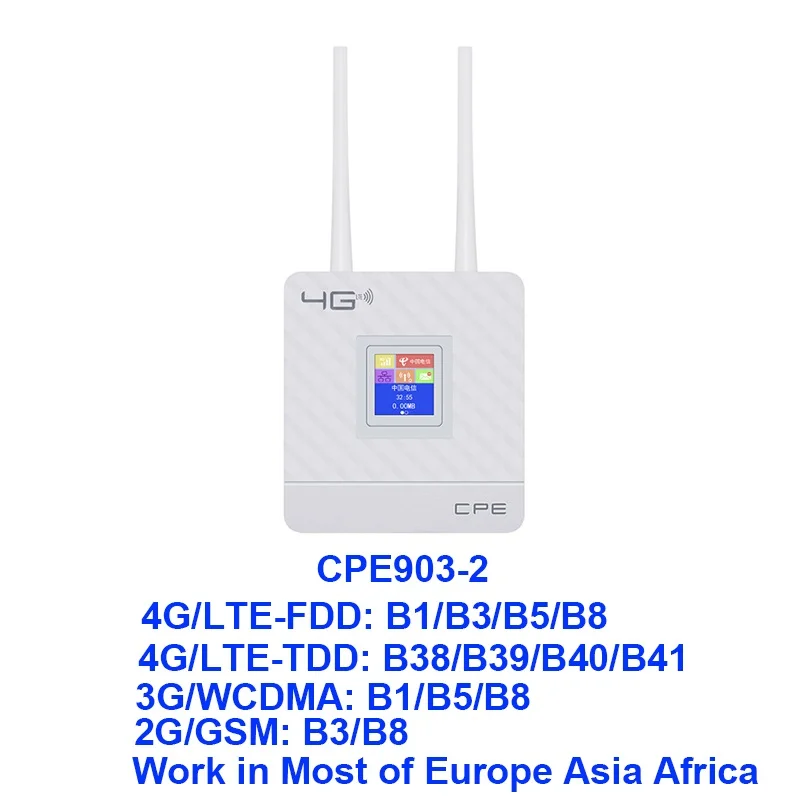 TIANJIE CPE903 3g 4G LTE wifi роутер WAN/LAN порт две внешние антенны разблокированный беспроводной роутер CPE со слотом для sim-карты - Цвет: CPE903-2