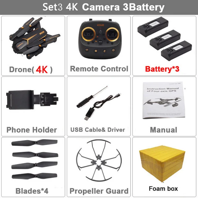 Set3 XS812 4K 3B FB VISUO XS812 gps Радиоуправляемый Дрон с камерой 4K HD 5G wifi FPV удерживающий высоту один ключ возврат Радиоуправляемый квадрокоптер вертолет дроны VS E520S - Цвет: Set3 XS812 4K 3B FB