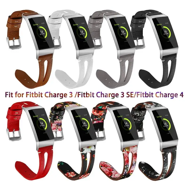 

Ремешок для часов из натуральной кожи для Fitbit Charge 3 и Charge 3 SE