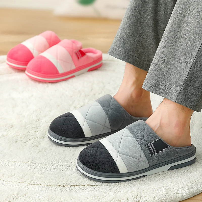 Домашние тапочки для мужчин; Зимняя мужская обувь; Schoenen Mannen Buty Meskie Sloffen Pantoffels; короткие плюшевые тапочки; Chausson; меховые тапочки для влюбленных