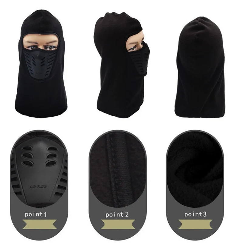 Winter Ski Mask Fleece Thermal Warm Cycling Anti-Dust Cap Windproof Full Face Cover Outdoor Skiing Skating Hat bts | Спорт и
