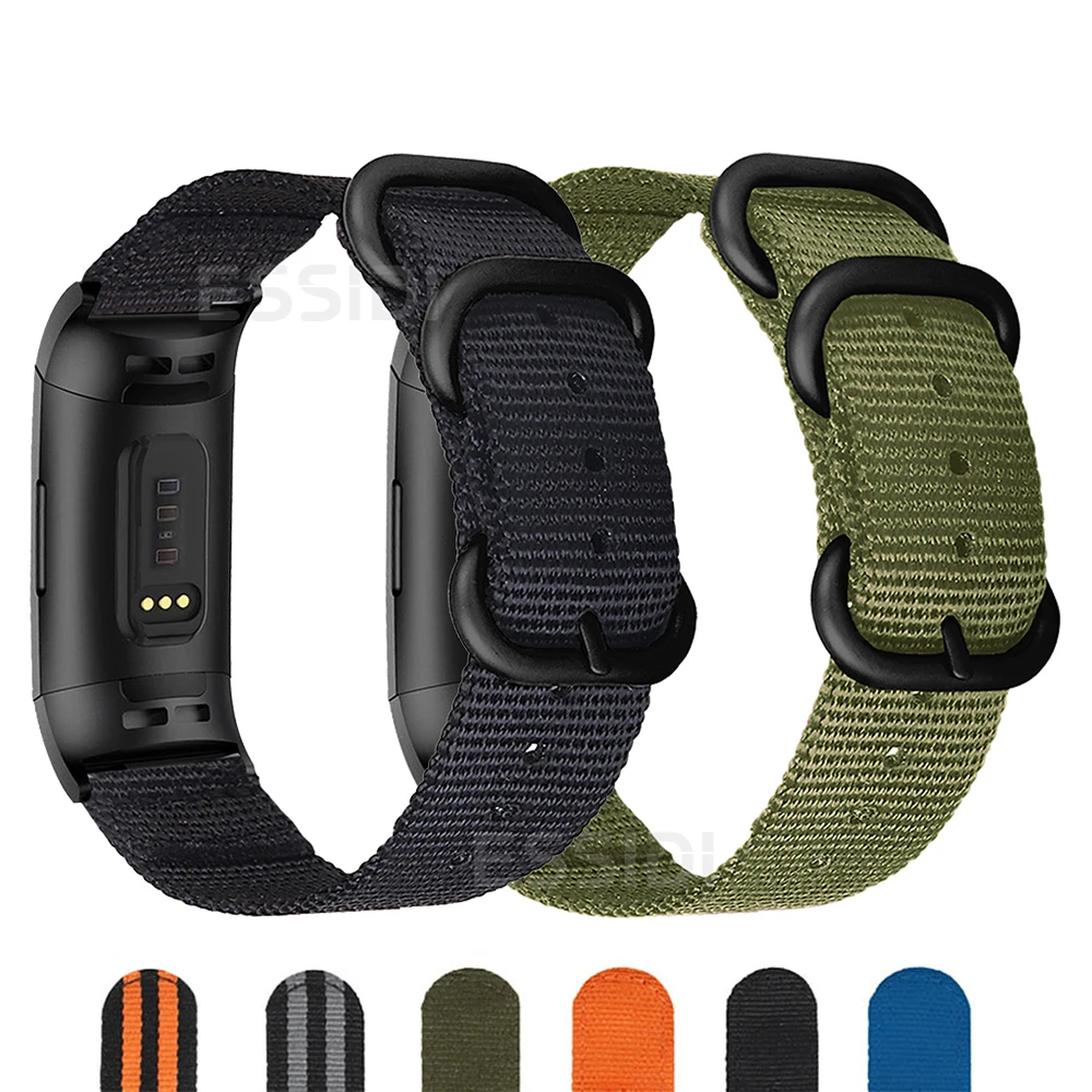 Нейлоновый ремешок Essidi для часов Fitbit Charge 5 4 3 2 сменный плетеный браслет на
