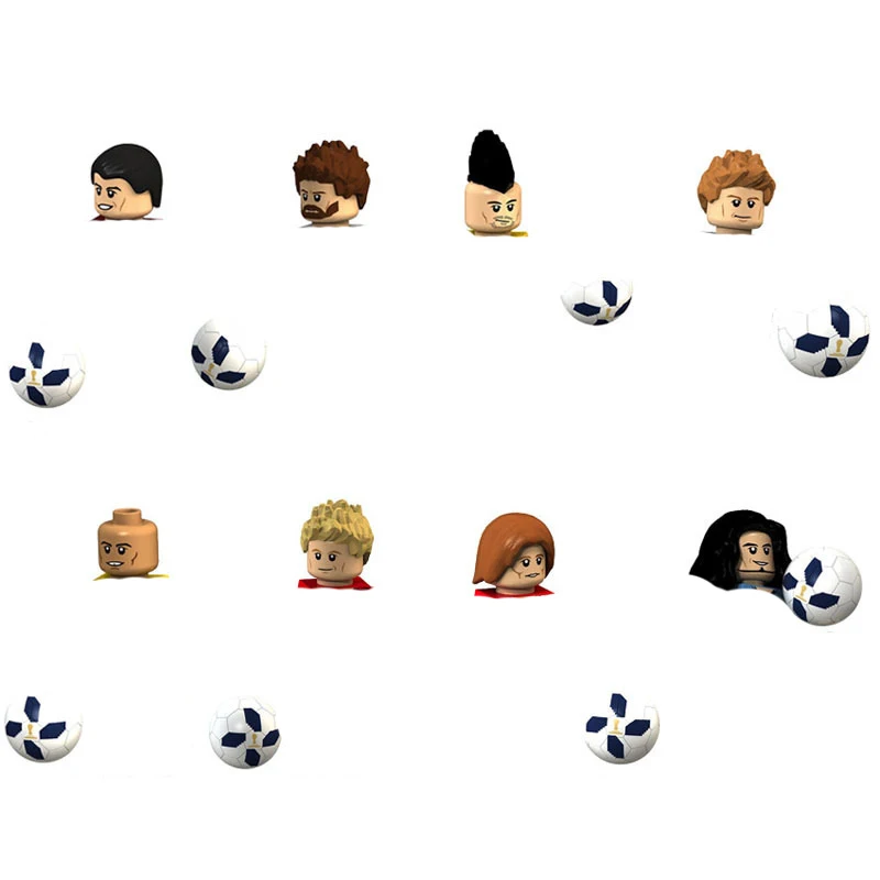 8 шт./компл. футбольные фигурки блоки Месси Криштиану Роналду Неймар де хит Бекхэм