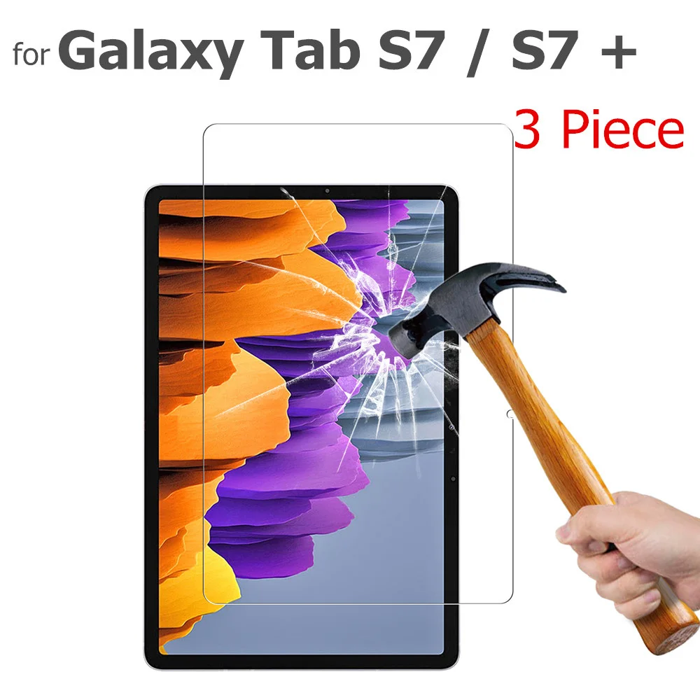 

3Piece Glass Protector for Samsung Galaxy Tab S7 2020 t870 t875 Screen Protective Film Plus Fe S5E S4