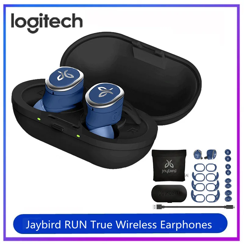 

New Logitech Jaybird RUN True Wireless Earphones Sport Wireless Earphones Waterproof& SweatProof Custom 12 Hours Sound Original