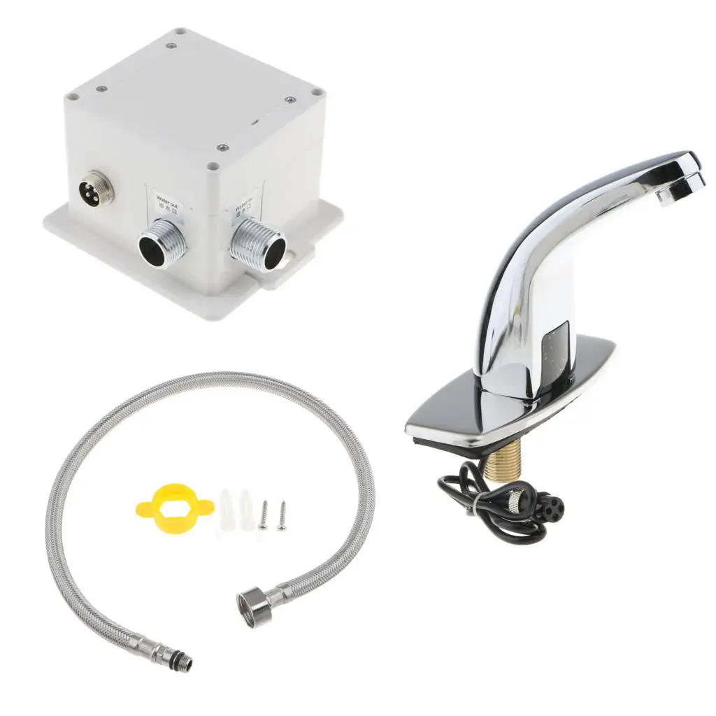 

MagiDeal Alloy Automatic Infrared Sensor Sink Basin Faucet Hands Free Auto Mixer Tap Water Faucet Touch Water Tap Hands