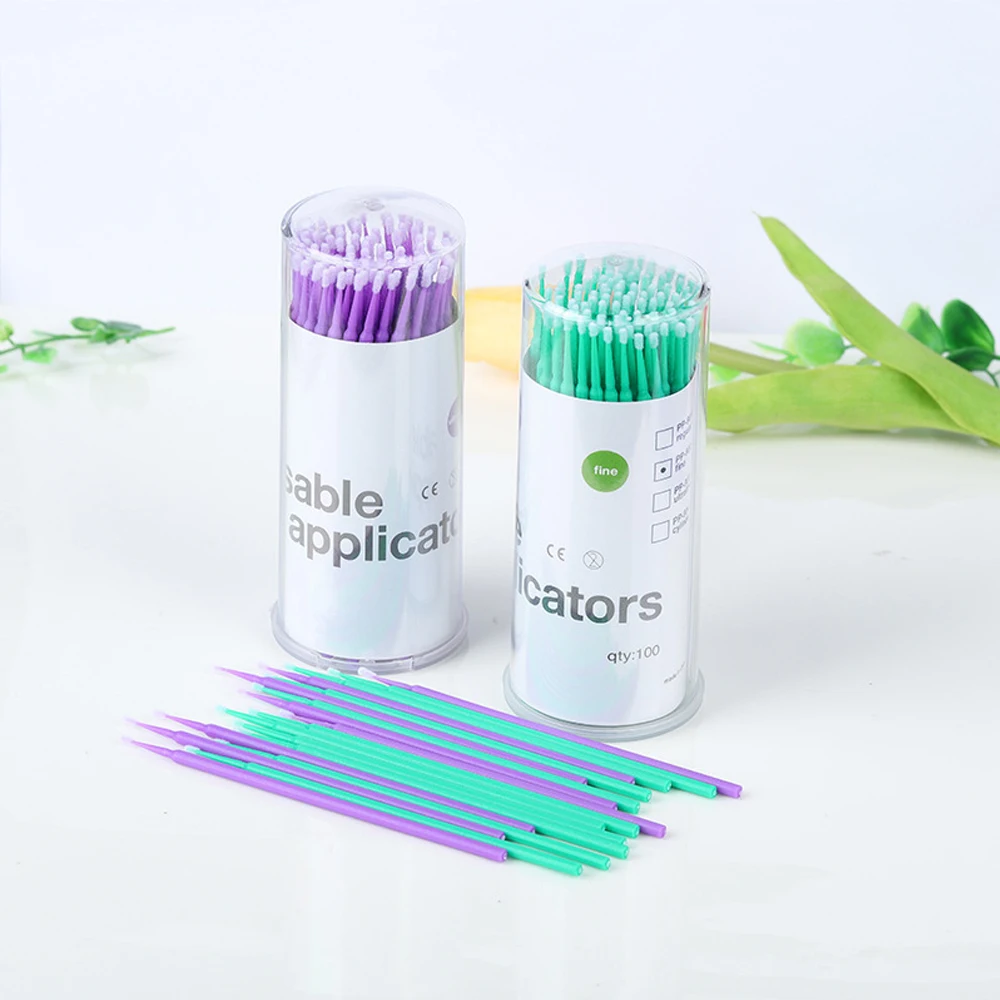 100 шт Одноразовые Микро Кисти ватные тампоны ресницы кисти тушь для ресниц