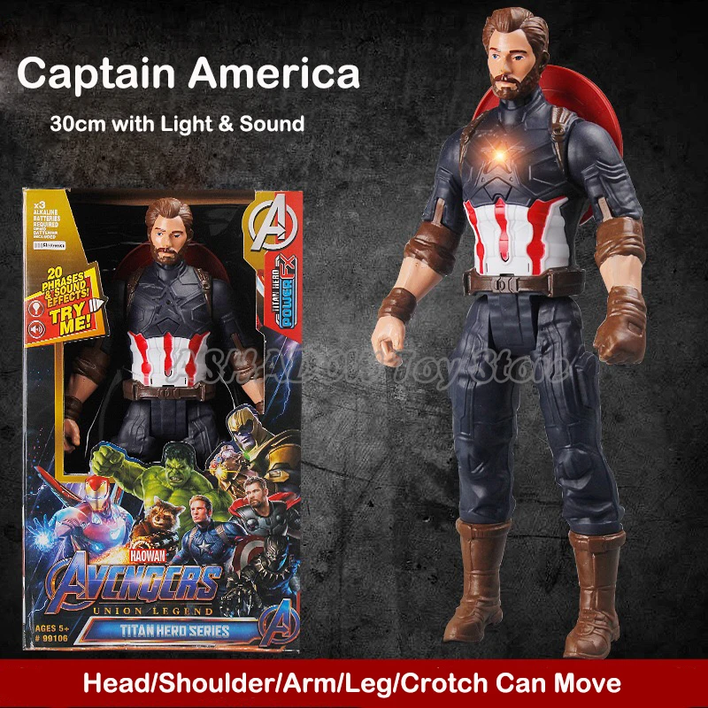 30 см Мстители фигурка Капитан Америка Железный человек Человек паук танос Тор
