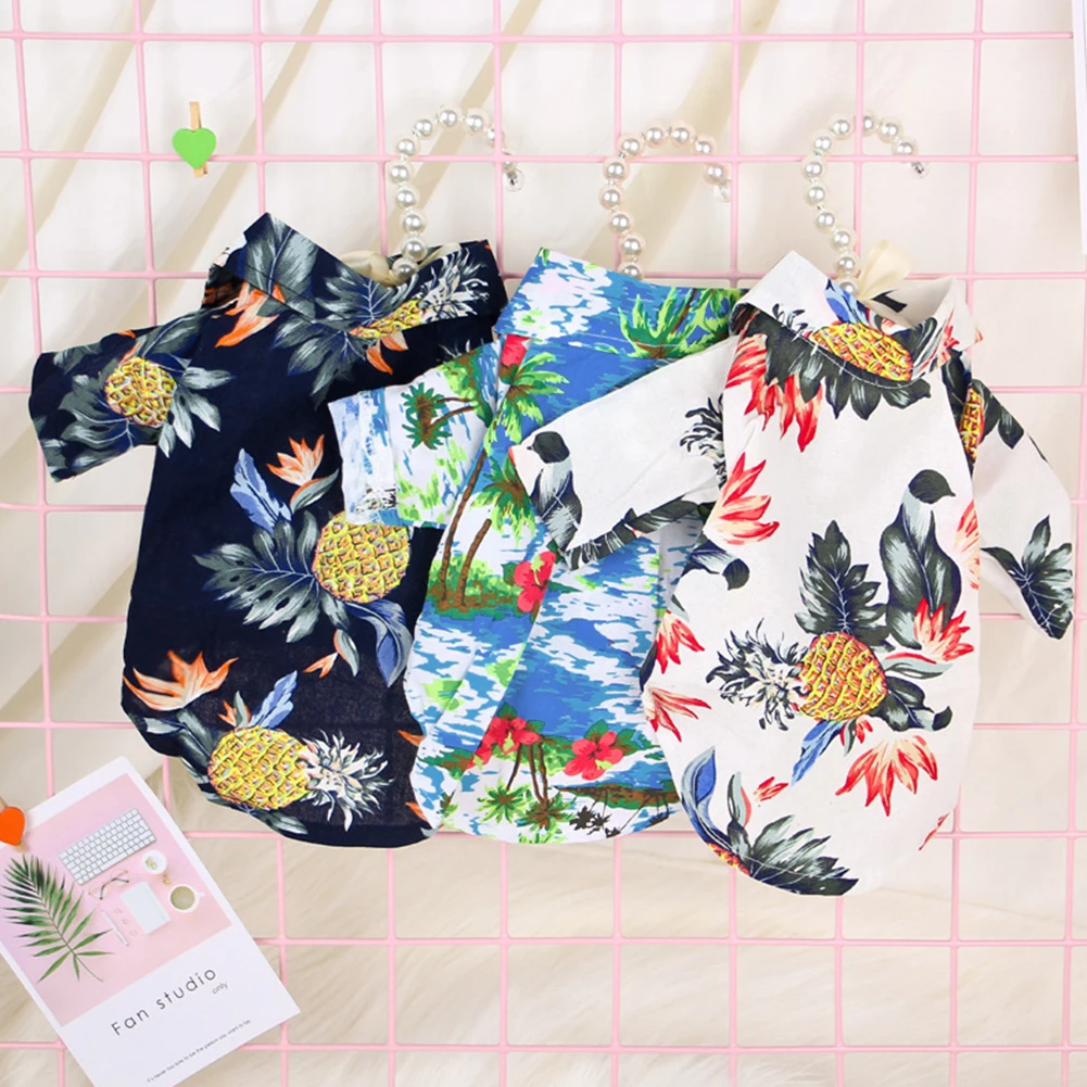 Рубашка с рисунком Собаки одежда летняя пляжная жилетка для домашних животных