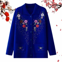 middle aged women s apparels new mothers clothes spring and autumn sweater coat old lady sweater cardigan buckle loose large s