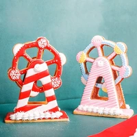 3pcsset ferris wheel cake mold plastic 3d cookie biscuit cutter cake stencil baking pastry mold fondant cake decorating tools