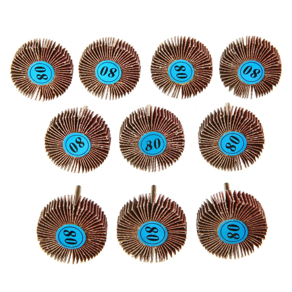 

10pcs 80Grit Rotary Flap Wheels Flap Sanding Discs Set Reburring Sanding Disc Pad Power Metal Polishing Abrasive Tool Accessorie