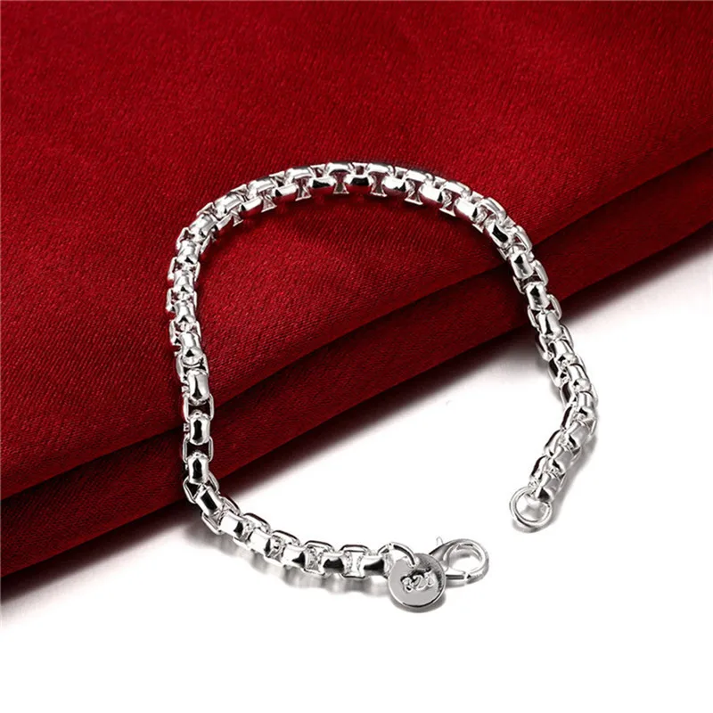 Простой универсальный браслет 2020 Модные мужские браслеты однотонные серебряные
