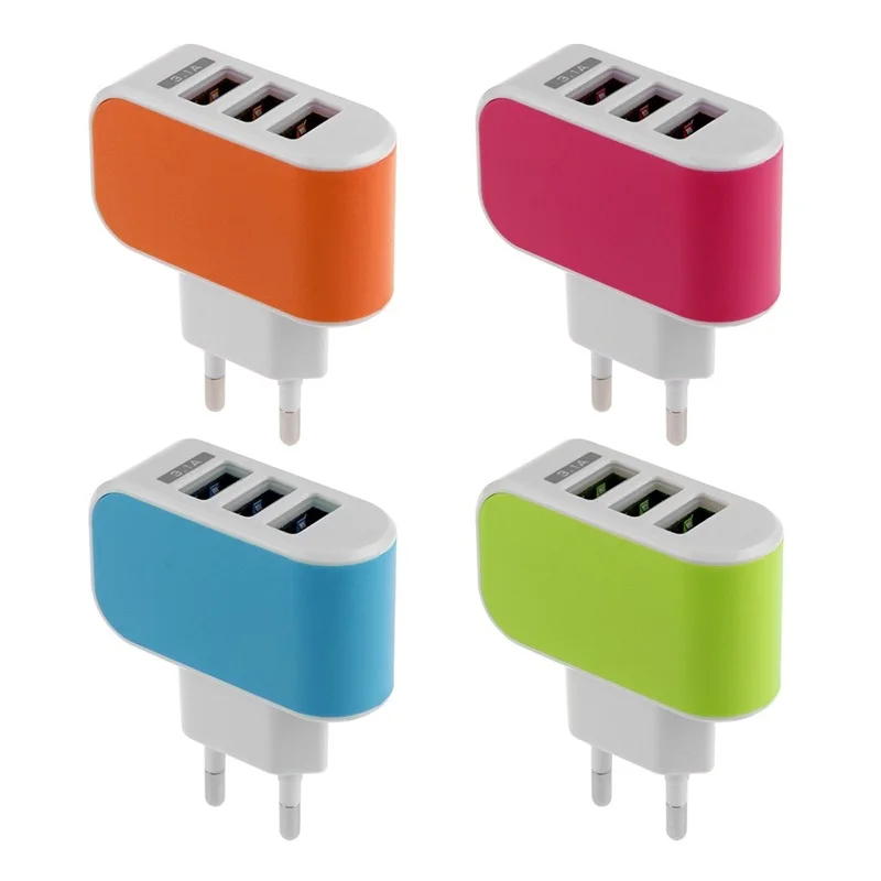 Дорожный usb-адаптер для настенного зарядного устройства с 3 портами штепсельная