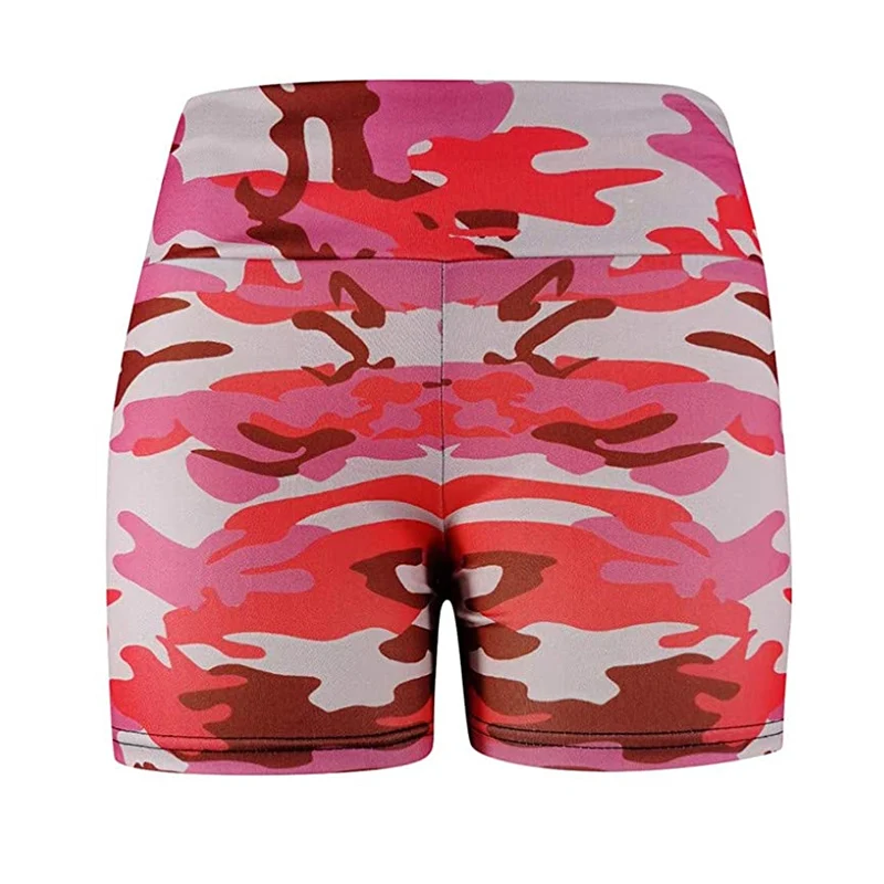 Брюки женские с камуфляжным принтом штаны для йоги высокой талией спортивные