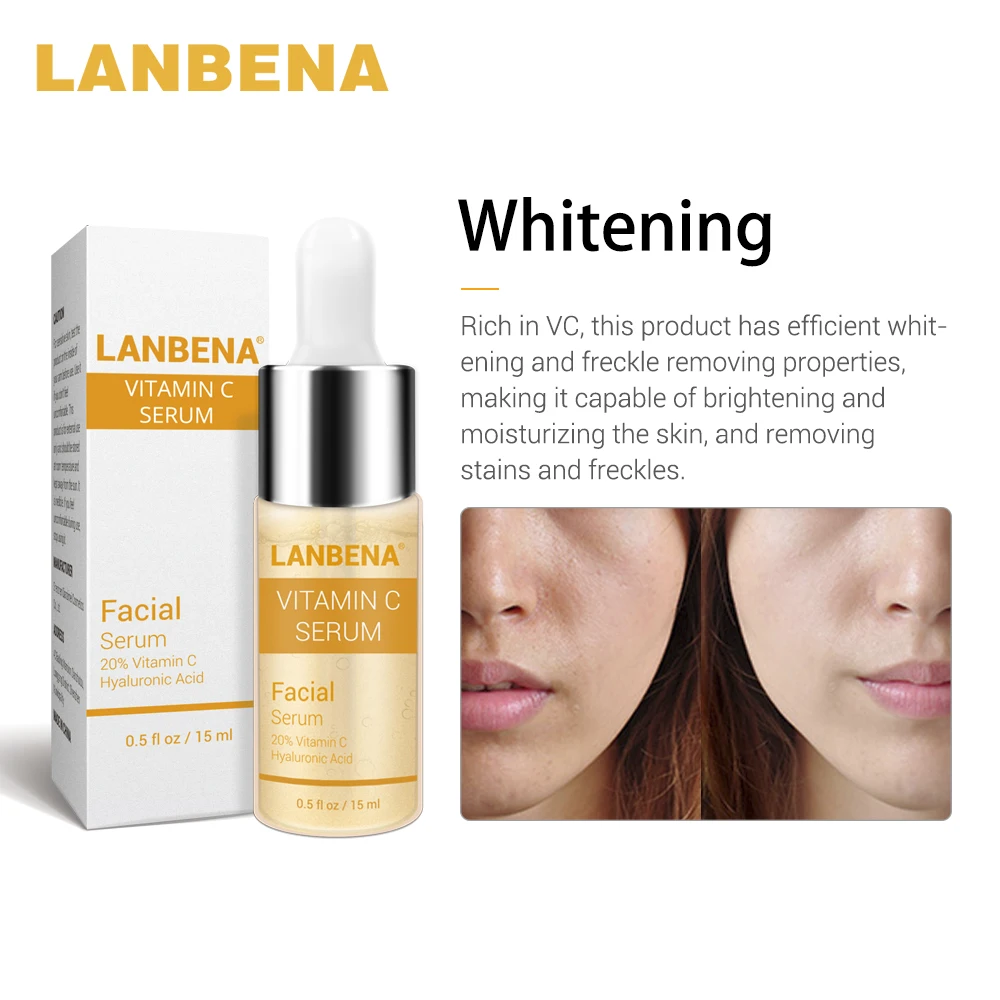 

LANBENA Vitamin C Serum+Six Peptides Serum 24K Gold+Hyaluronic Acid Serum Anti-Aging Moisturizing Skin Care Whitening Brighten