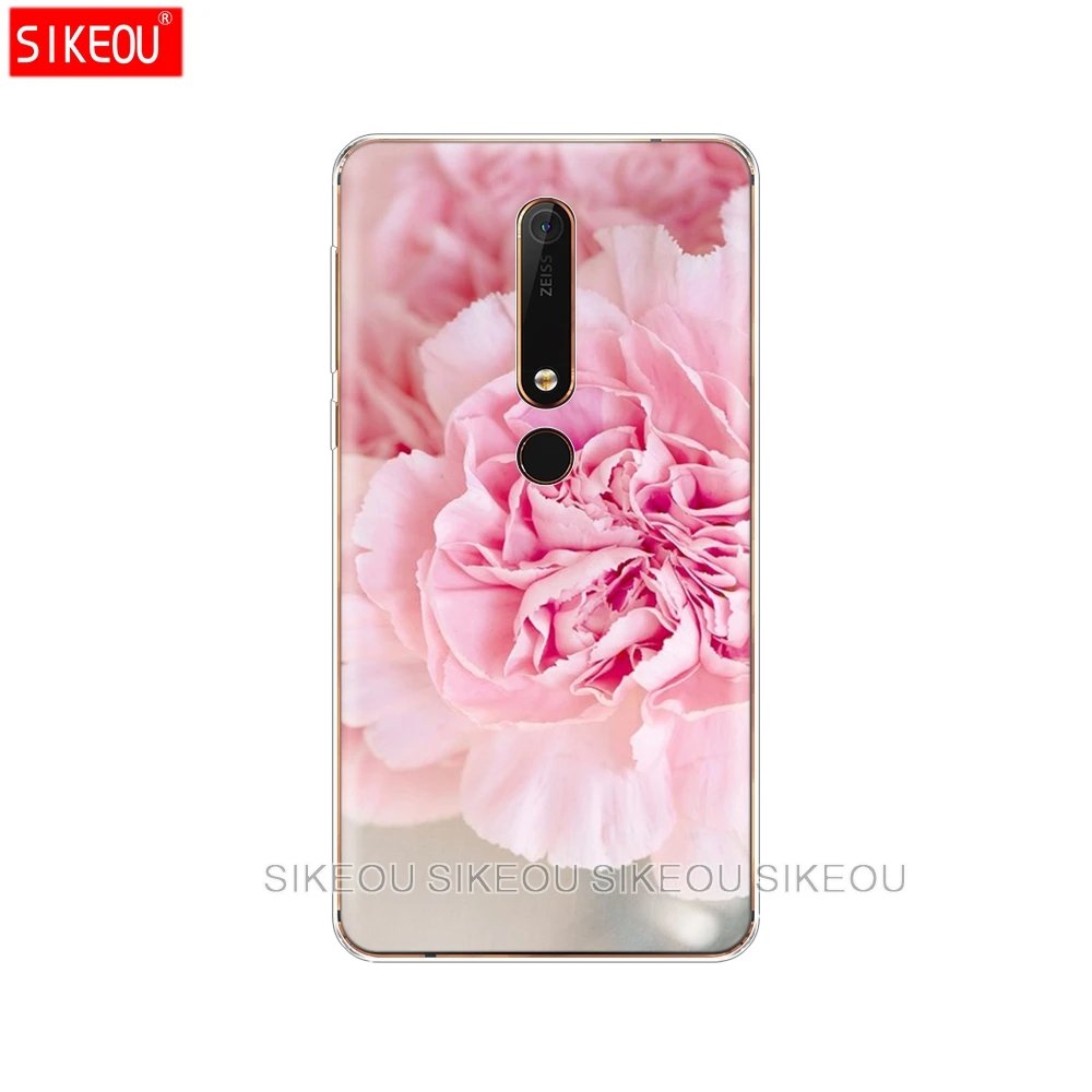 Силиконовый чехол SIKEOU с цветами и розовыми пионами для телефона Nokia 5 3 6 7 PLUS 8 9 /Nokia 1