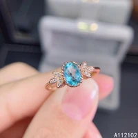 kjjeaxcmy fine jewelry s925 sterling silver inlaid natural apatite new girl luxury gemstone ring support test chinese style