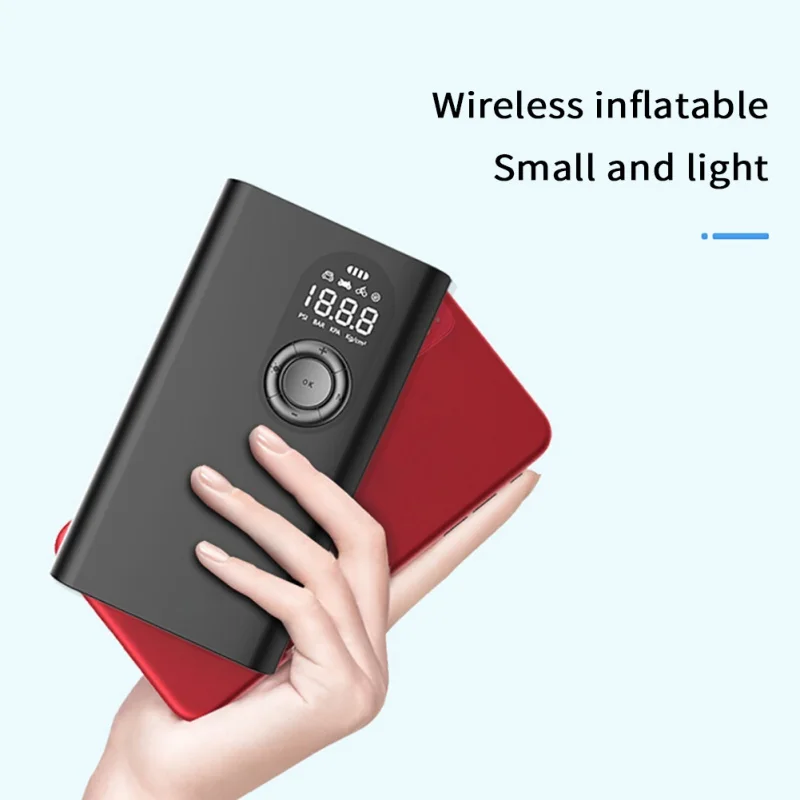 

Air Compressor Portable Electric Air Bicycle Pump Mini Wireless Air Tire Inflator Usb Rechargeable 2000mAh With LED Light 12V