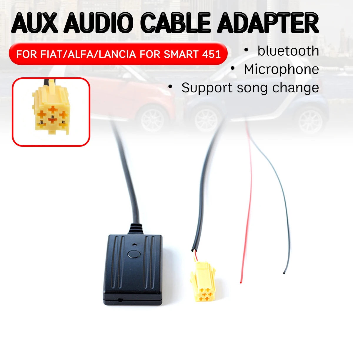 

bluetooth Adapter Hands-free Hifi aux module for 6 Pin CD Head Unit for Alfa Romeo 159 for Fiat Grande Punto Aux Receiver Cable