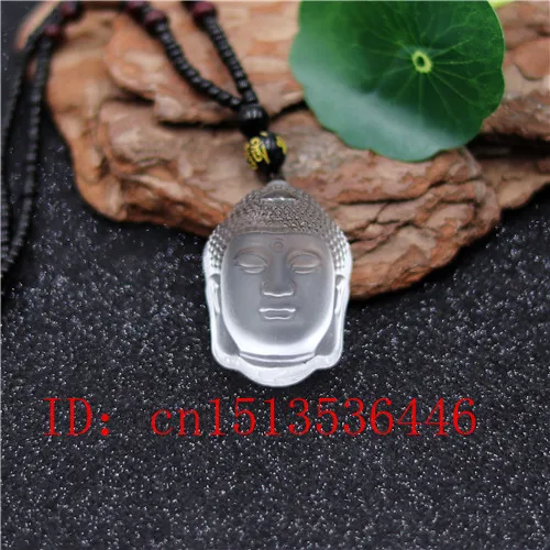 Natural Yellow White Crystal Buddha Head Pendant Beads Necklace Charm Jewellery Fashion Hand-Carved Luck Amulet Gifts | Украшения и