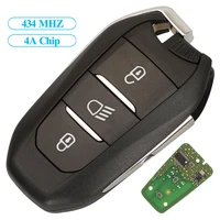 jingyuqin remote car key fob control 4a chip 434mhz for peugeot 3008 5008 2016 lamp 3 buttons hu83va2 uncut blade