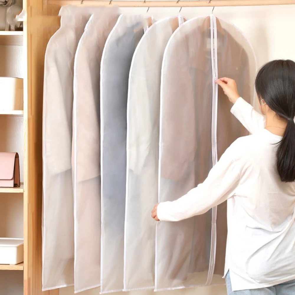 

5/10 Pcs Hanging Clothes Garment Dress Clothes Suit Coat Dust Cover Storage Satchel Pouch Case Organizer Wardrobe Hanging